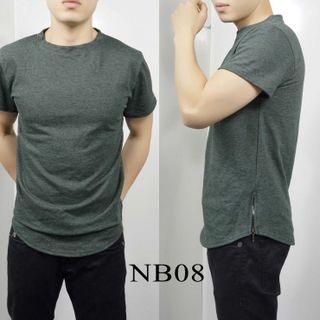 Áo thun nam tay ngắn có khóa kéo