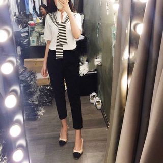 Hg-587 áo sơ mi trắng kiểu thủy thủ