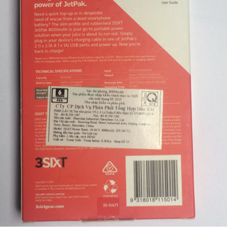 Sạc dự phòng jetpak 3sixt 8000mah