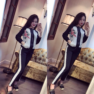 Set bộ thể thao thêu hoa