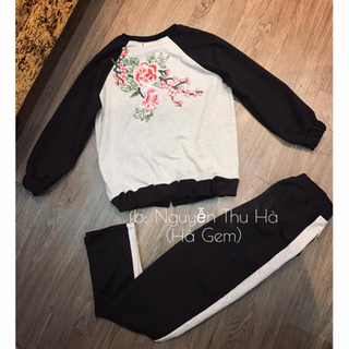 Set bộ thể thao thêu hoa