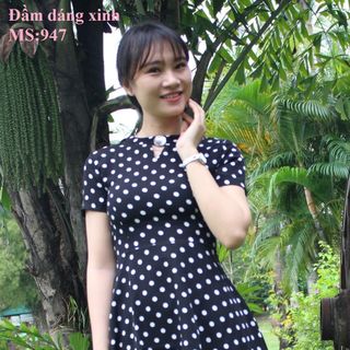 Đầm chấm bi xòe dễ thương - ms947