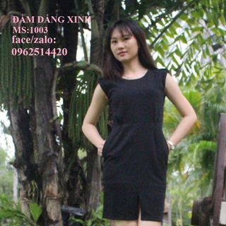 Đầm xếp ly sang trọng - 941 - đen - giá sỉ - giá tốt