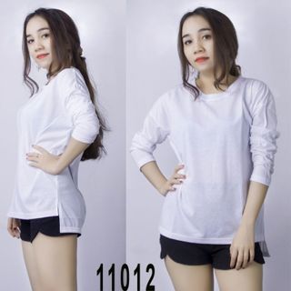 Áo thun nữ tay dài cổ tròn form rộng style korea