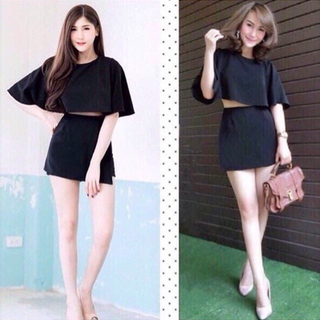 Bộ set quần váy áo tay loa y hình 100