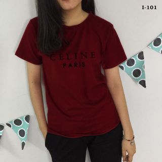 I-101 áo thun in chữ celine paris