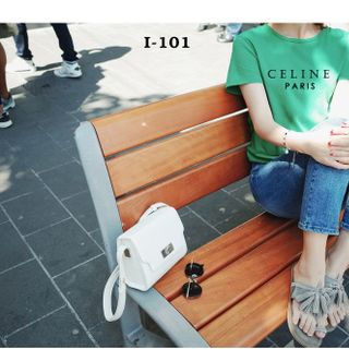 I-101 áo thun in chữ celine paris