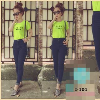I-101 áo thun in chữ celine paris