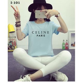 I-101 áo thun in chữ celine paris