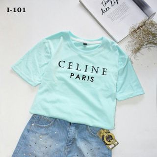 I-101 áo thun in chữ celine paris