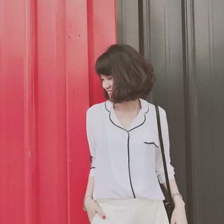 Hg-609 áo sơ mi nữ viền piazama 3 màu