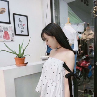 Áo ống bi buộc nơ tay hàng y hình 100 hình
