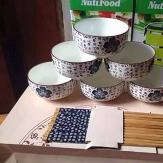 Bộ chén nhật 6 chén 6 đôi đũa