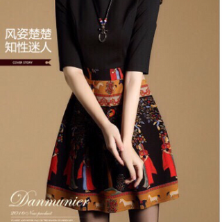 Đầm xoè tay cn ơn họa tiết
