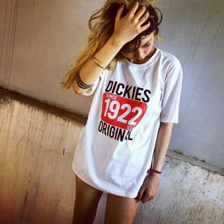 I-107 áo thun tay lỡ form rộng in họa tiết dickies 1922