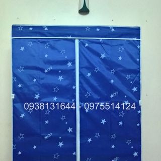 Tủ vải khung gỗ 3 buồng 6 ngăn