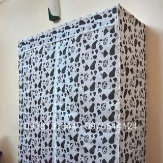 Tủ vải khung gỗ 3 buồng 6 ngăn
