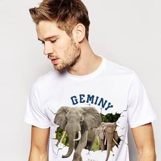 Áo thun nam cotton 100 in 3d kỹ thuật hình con voi