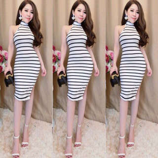 Đầm body sọc