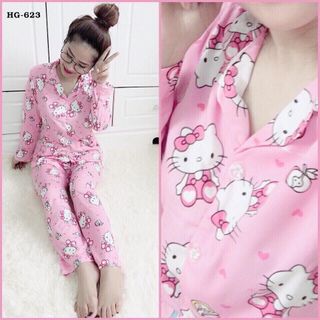 Hg-623 set bộ pijama kitty màu hồng