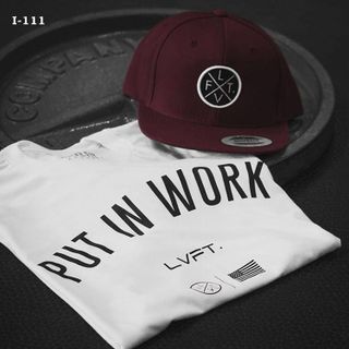 I-111 áo thun tay ngắn chữ put in work