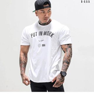 I-111 áo thun tay ngắn chữ put in work