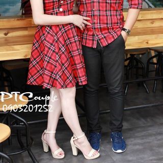 Set đồ couple caro cho mùa noel
