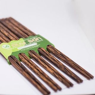 Đũa gỗ kè vuông trơn - bộ 10 đôi - ds1607