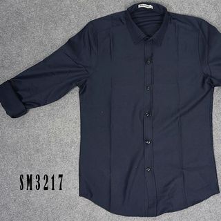 Sm-3216 áo sơ mi nam tay dài trơn màu xám nhạt