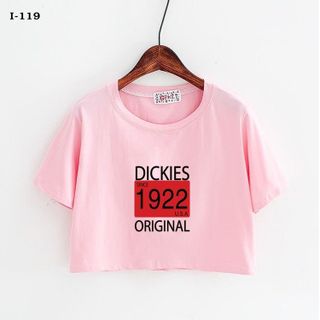 I-119 áo thun croptop chữ dickies 1922