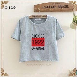 I-119 áo thun croptop chữ dickies 1922