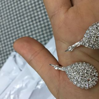Free shipping be20000 bông tai bạc 925 đính đá - tuyệt tác