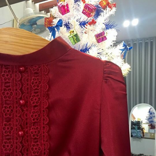 đầm cổ tàu phối ren