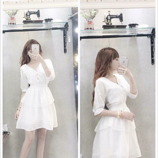 Đầm phối ren 2 tầng cài nút trước