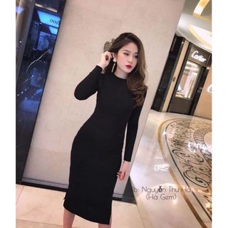 Đầm thun body xẻ tà
