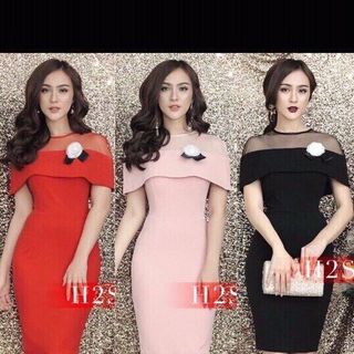 Đầm lưới body kèm hoa