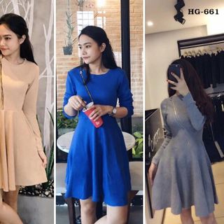Hg-661 đầm xòe dây kéo