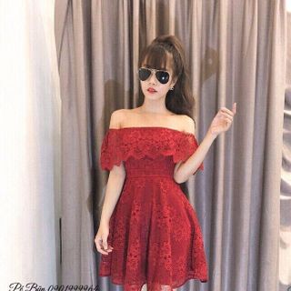 Đầm ren bẹt vai