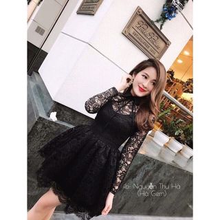 Đầm ren cổ