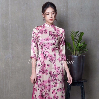 Áo dài hai tà in họa tiết