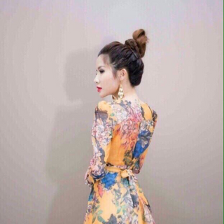 Đầm xoè in họa tiết