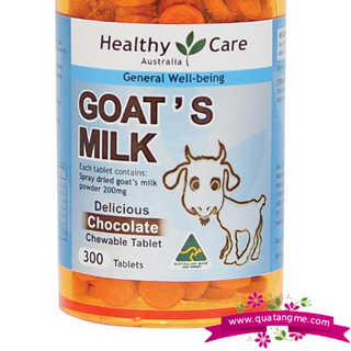 Bán sỉ healthy care goat milk chocolate 300 tablets - sữa dê hương vị socola cho trẻ trên 2 tuổi giá sỉ