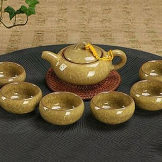 Bộ ấm chén men ngọc 3d hình cá