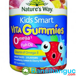 Bán sỉ nature”s way kids smart vita gummies omega 3 fish oil 60 viên - kẹo dẻo dầu cá cho bé