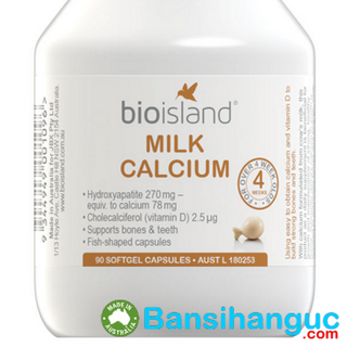 Sữa bổ sung canxi cho bé bio island milk calcium 90 viên