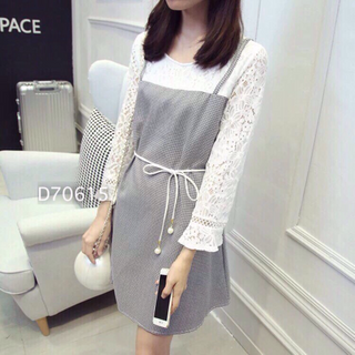 Đầm suông phối ren
