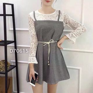 Đầm suông phối ren
