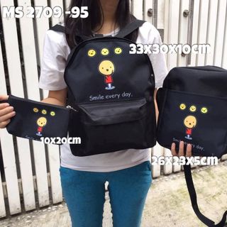 Set balo gồm 3 món in icon dễ thương