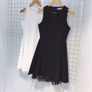 Đầm xòe chân ren lông mi