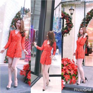 Jum ren tay dài đỏ đen